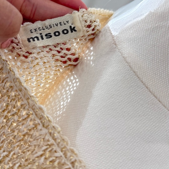 Vintage Exclusively Misook Dress/Top knitted gold/cream No Size Tag Best M/L - Picture 9 of 10